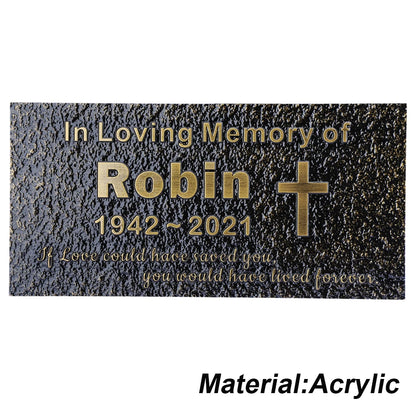 Personalized Memorial Plaque – Custom Engraved Grave Marker for Loved Ones or Pets (Dog & Cat), Remembrance Plaques