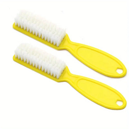 2PCS Nail Brush Set - Soft Plastic Long Handle Cleaning Brushes for Nail Art, Manicure & Dust Removal Care