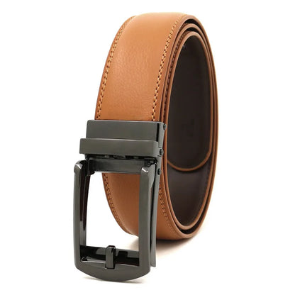 Genuine Leather Men’s Belt - Cowhide Luxury Automatic Buckle Business Casual Designer Waist Belt