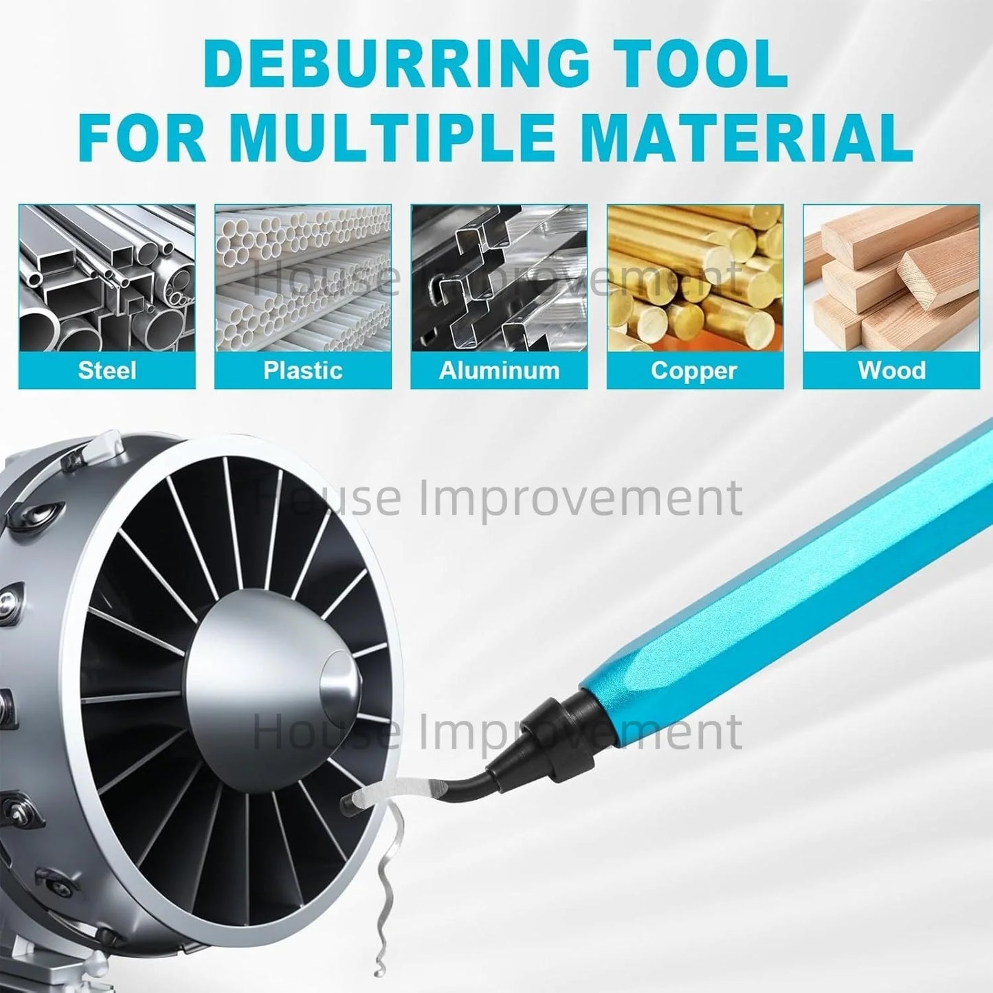 11-Piece Deburring Tool Set - High-Speed Steel Swivel Blades for Metal, Plastic, PVC, Copper, Aluminum & Resin