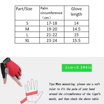 Breathable Fingerless Cycling Gloves - Anti-Slip Half-Finger Fitness, Gym & Fishing Gloves for Men & Women