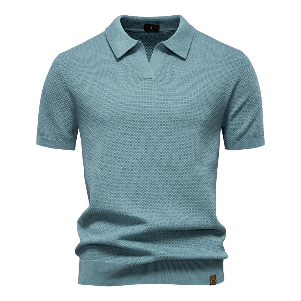 Men's Premium Golf Polo Shirt - 2025 Summer Solid Color Breathable Casual Collared Polo