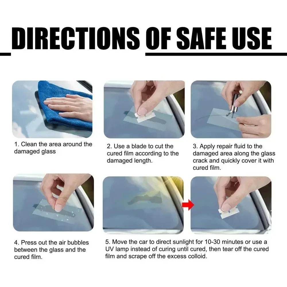 Windshield Repair Kit – DIY Automotive Glass Tool for Chips, Cracks & Star-Shaped Damage