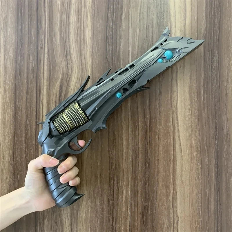 OW Gun Cosplay Meiling Zhou Frost Shock Prop – PU Rubber Weapon Model, Safe Halloween Costume Accessory