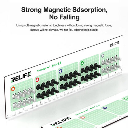 RELIFE RL-091 Strong Magnetic Screw Storage Pad – Partitioned Absorption Mat for Metal Parts Organization and Repair Work