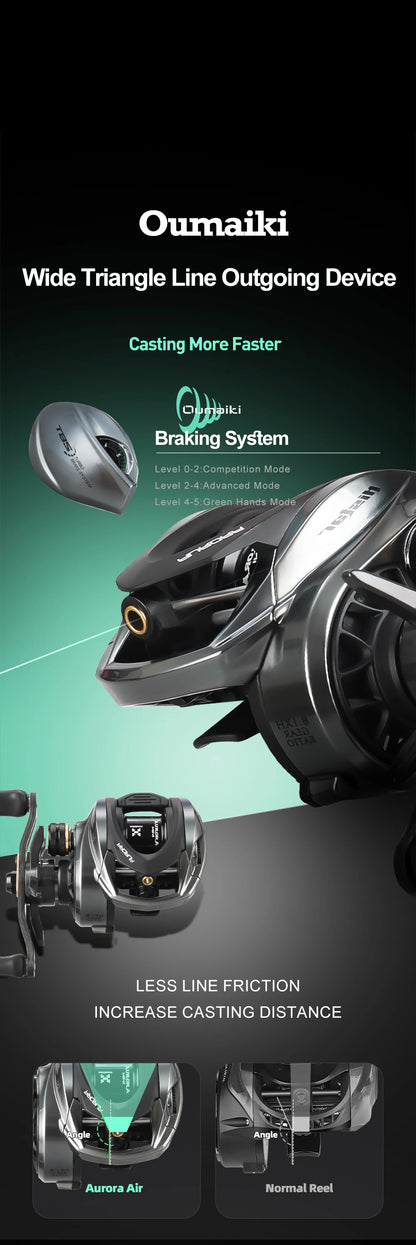 Histar Aurora AIR BFS Baitcasting Reel – Light Lure AT7 Aluminum Spool, 115G UL, 3D Dynamic Magnetic Braking System