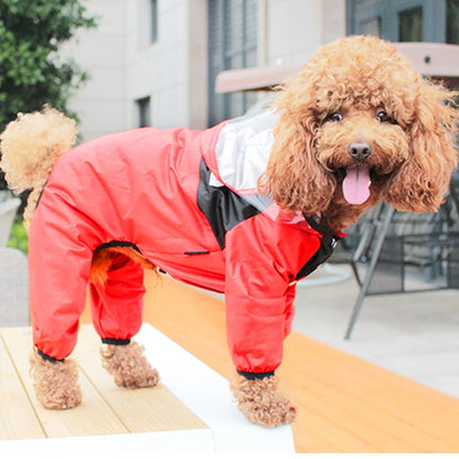 Waterproof Dog Raincoat – Dog Face Jumpsuit, Water-Resistant Jacket for Dogs, Pet Coat for All Weather