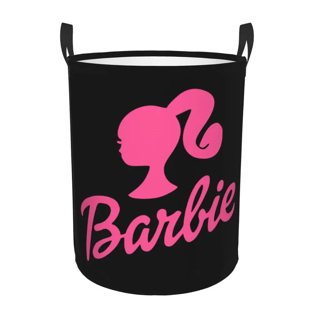 Custom Barbie Logo Laundry Basket – Collapsible Large Capacity Clothes Storage Bin, Disney Baby Hamper