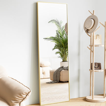 64"x21" Full Body Wall Mirror – Standing, Hanging, or Leaning with Aluminum Alloy Frame for Living Room