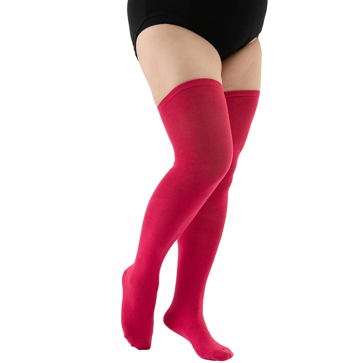 Oversized Women’s Leg Warmers - Thigh-High Over-Knee Socks in White or Black, Plus Size 3XL–5XL