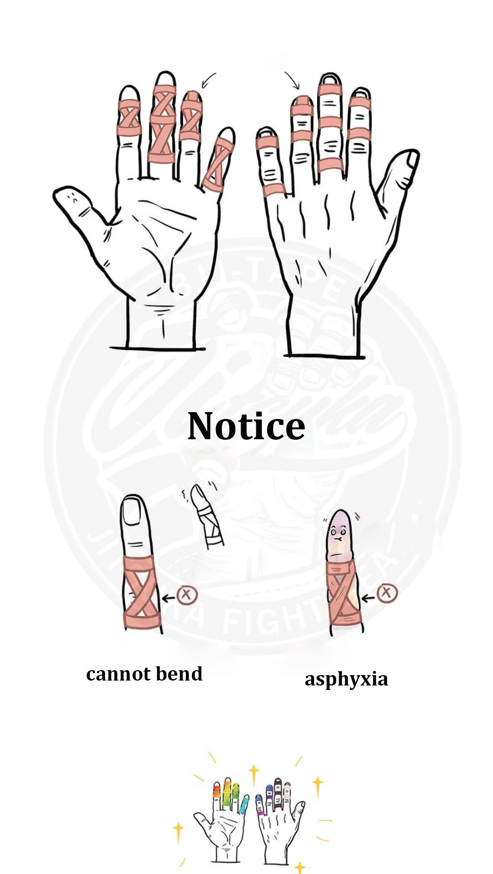 Jiu-Jitsu Finger Tape - Elastic Self-Adhesive Bandage Protection for BJJ Sports