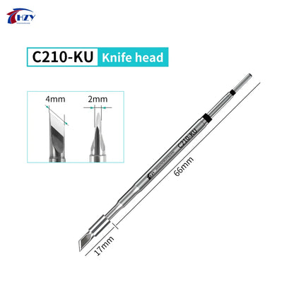 HZY C210 Series Soldering Iron Tips - Replacement Welding Heads for JBC, Sugon T26 & T3602 Stations