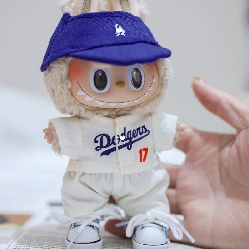 17cm Labubu Doll Clothing – Baseball Suit Size 5 Set for V1/V2 Macaron Sitting Party DIY Handmade Doll Accessories & Gift