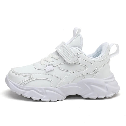 Kids Sport Casual Shoes — Leather Sneakers for Girls & Boys (Ages 5-16), Outdoor Running, Soft Sole, Anti-Slip Walking Footwear