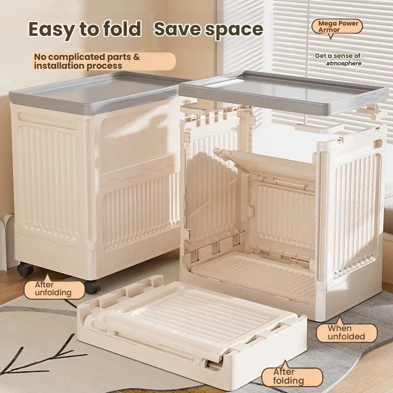 Foldable Storage Box with Wheels - Dust-Proof Large Capacity Organizer for Clothes & Quilts