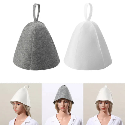 Thick Wool Felt Sauna Hat - Anti-Heat, Quick Towel Drying Hair Turban, Shower Cap for Sauna and Bathroom Accessories
