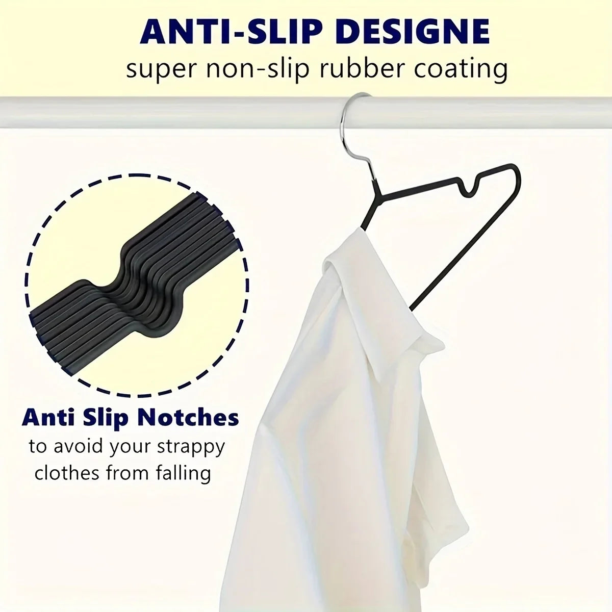 10PCS Metal Non-Slip Clothes Hangers – Durable Space-Saving Wardrobe Organizer for Bedroom & Home