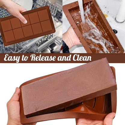 Silicone Chocolate Bar Mold - Break Apart Rectangle Mold for Chocolate, Wax Melts & Handmade Treats