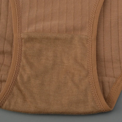 Soft High Waist Cotton Panties – Breathable Plus Size Women’s Underwear, Striped Lingerie Briefs