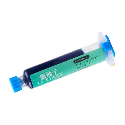 LUXIANZI 10ml UV Curing Solder Mask Ink – 5 Colors Green PCB BGA Circuit Board Insulating Protection Soldering Flux Paste