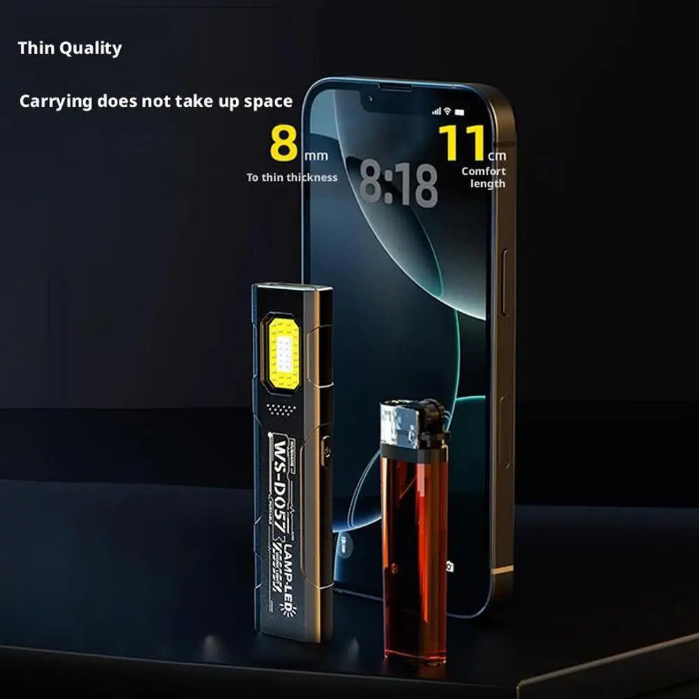 Rechargeable 550LM LED Keychain Flashlight — Mini Pocket Torch Lantern with Magnet for Emergency & Work