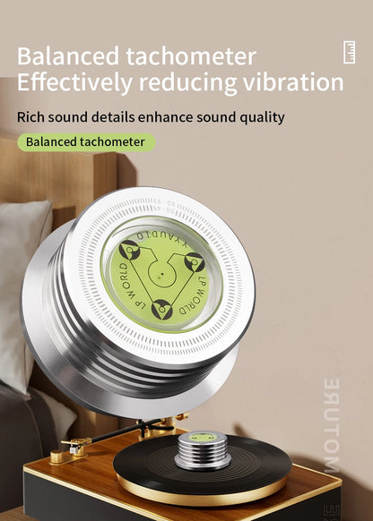 YYAUDIO Universal 50Hz LP Vinyl Record Stabilizer — Aluminum Alloy Turntable Weight Clamp with Level for Music Players