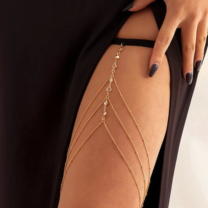 2024 Women’s Bohemian Thigh Chain – Double-Layer Star Body Chain Fashion Metal Leg Jewelry
