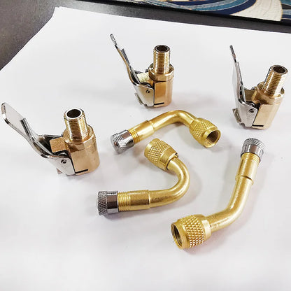 Valve Core Nozzle Extension Rod Set for Tire Inflation - 45°/90°/135° Tubes for Bicycles, Motorcycles, Automobiles and Motorboats