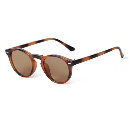 Vintage Round Sunglasses – 2024 Fashion Design for Men & Women, Retro Rivet Yellow & Blue Lens, Square Sun Glasses