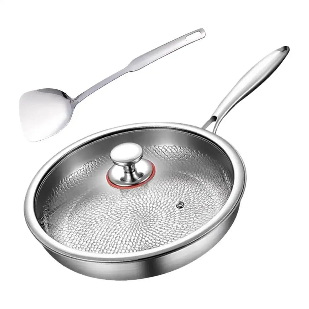 Premium Titanium Alloy Frying Pan - Uncoated Steak & Pancake Skillet for Gas Stoves, Non-Stick Kitchen Cookware