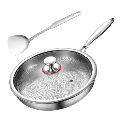 Premium Titanium Alloy Frying Pan - Uncoated Steak & Pancake Skillet for Gas Stoves, Non-Stick Kitchen Cookware