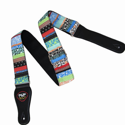 New High-Quality Cotton Guitar Strap – Adjustable Length, 6.2cm Wide for Acoustic & Electric Bass Guitars