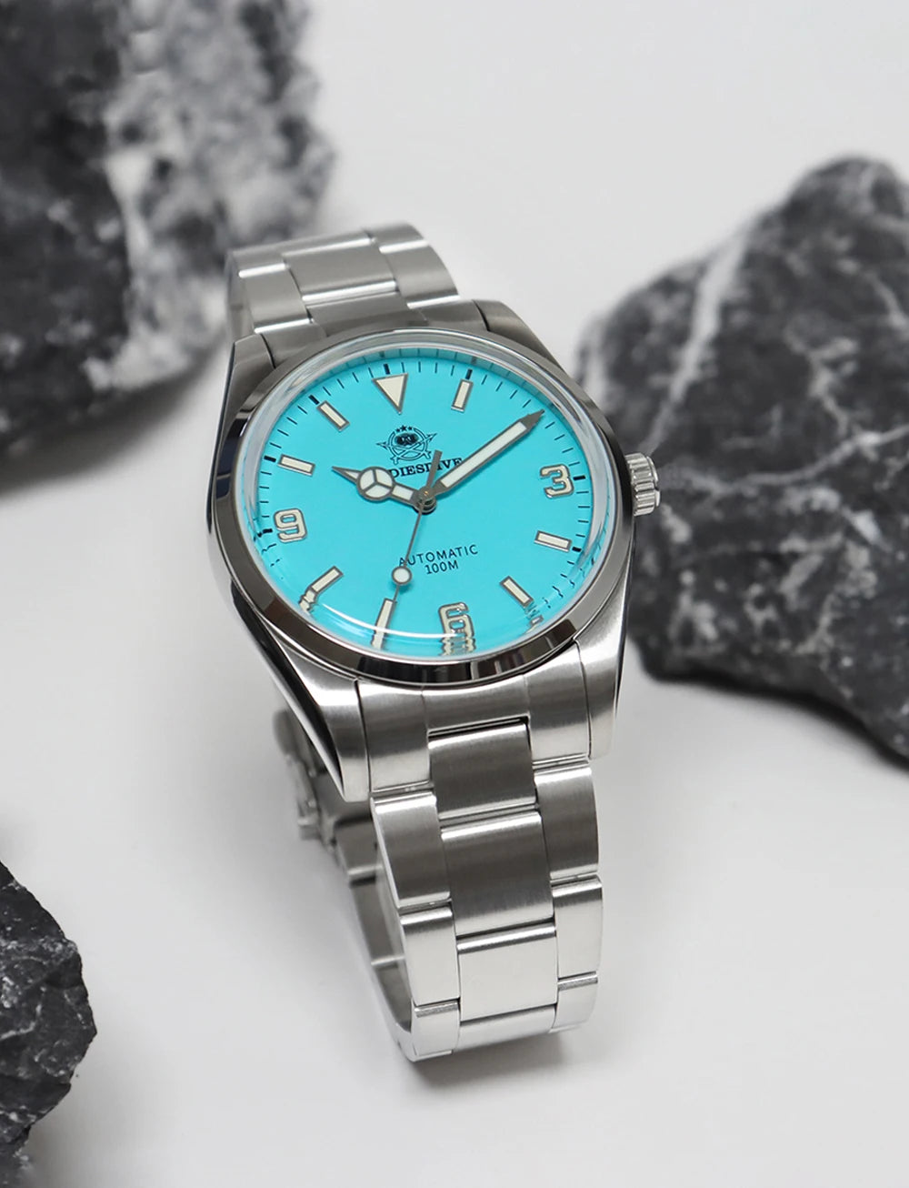 ADDIESDIVE Luxury Men’s Automatic Watch — BGW9 Luminous Bubble Mirror, Sapphire Glass, 100M Waterproof Steel Analog Timepiece