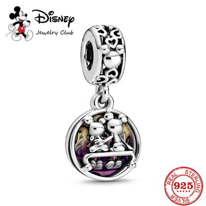New 925 Sterling Silver Mickey Minnie Vinnie Charm – Beaded Fit for Original Pendant Bracelet, DIY Ladies Jewelry