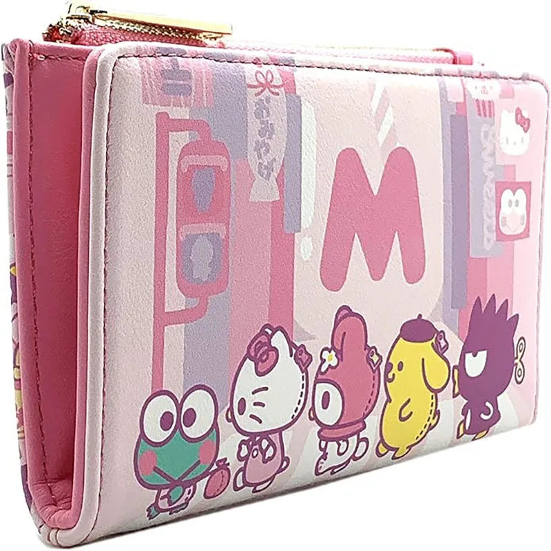 2024 Sanrio Hello Kitty Loungefly Purse – Pink Double Fold Clutch, Women's Birthday Gift & Card Coin Bag