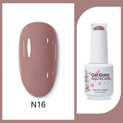Clou Beaute 15ml Gel Nail Polish Set – Red Black White Green Neon UV Soak-Off Semi-Permanent Nail Varnish Base & Velvet Top Coat