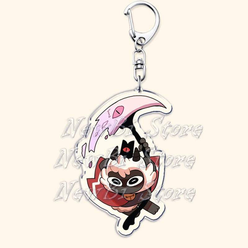 Funny Dark Video Game Sheep Keychain – Cute Lamb & Goat Bag Accessory Gamer Gift