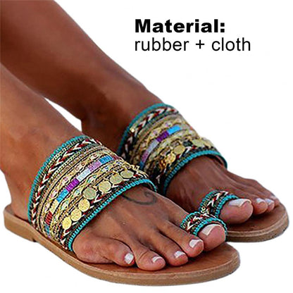 Stylish Women’s Bohemian Tassel Flip Flops – Trendy Knitted Sandals with Toe Ring Clip