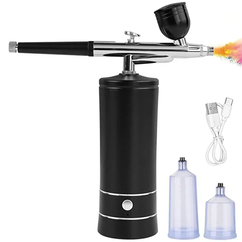 Portable Wireless Airbrush Kit — Handheld Electric Spray Gun with Compressor for Coloring, Tattoo, Graffiti & Model Painting