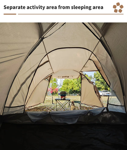 Fireproof Hot Tent for 2 People – Waterproof Extend Dome with Stove Jack & Snow Skirt, 4-Season Camping, Hiking, Hunting Winter Shelter