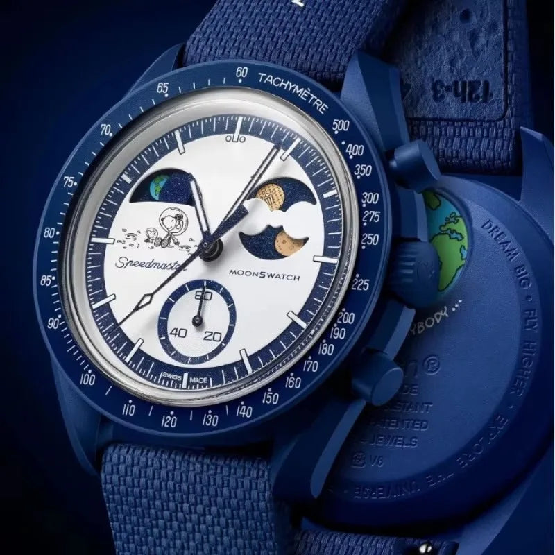 Anime Snoopy Quartz Watch - Luminous Chronograph Sports Wristwatch with Nylon Strap