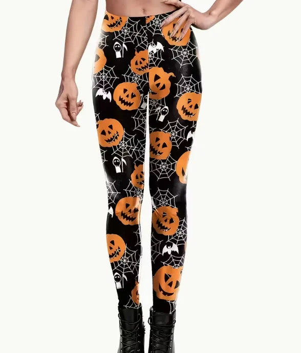 Women's Halloween Skeleton 3D Print Leggings - Stretchy Workout Yoga Pants, Slim Fit Fashion Tights