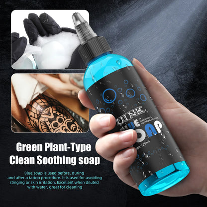 UINK Tattoo Blue Soap 120ml – Foaming Tattoo Cleaning Tool Kit for Beginners & Artists
