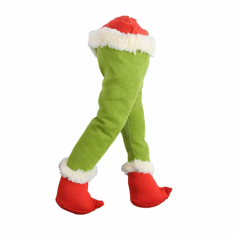 Christmas Elf Leg Plush Toy – Santa Claus Green Tree Decoration Prop for Kids, Holiday Home Decor