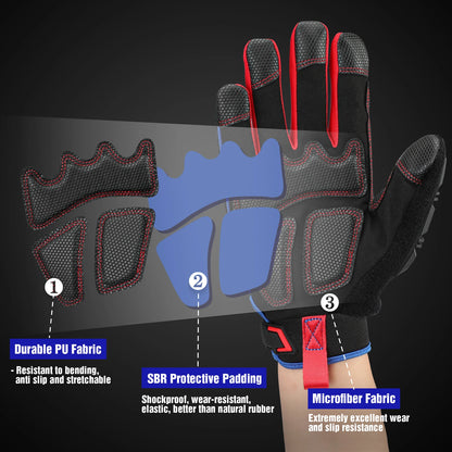 WORKPRO Heavy-Duty Tactical Work Gloves - Touchscreen Full-Finger Impact Protection Gloves for Military, Paintball & Shooting