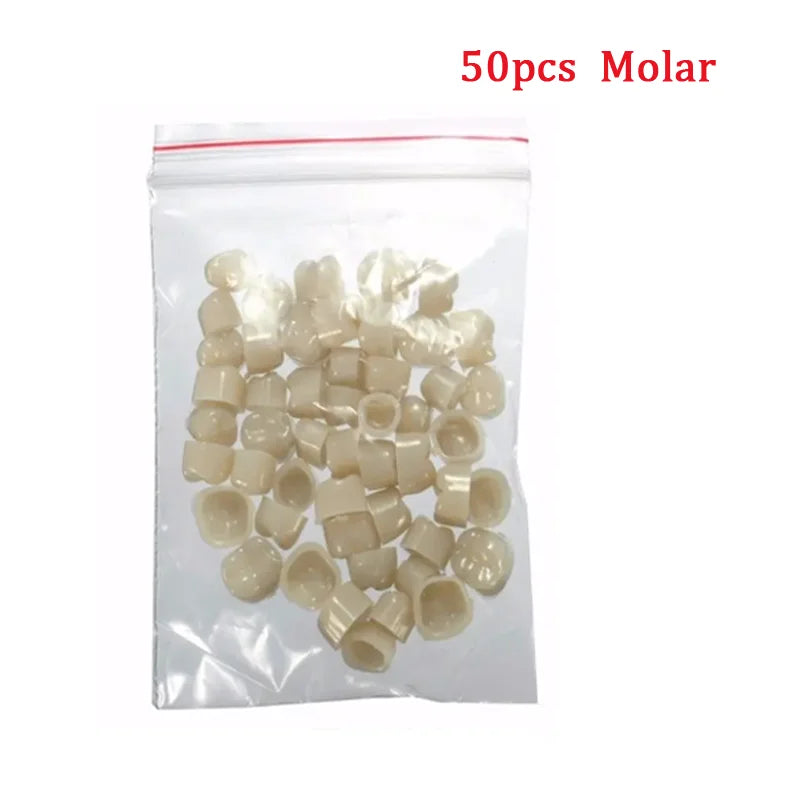 50/100pcs Dental Temporary Crown Resin Veneers – Porcelain Teeth Materials for Anterior & Posterior Teeth Restoration