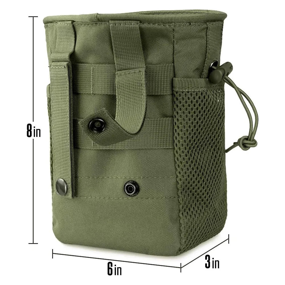 Molle Dump Pouch – Adjustable Hunting Magazine Recovery Bag, Ammo Belt Waist Fanny Pack, Holster Bag