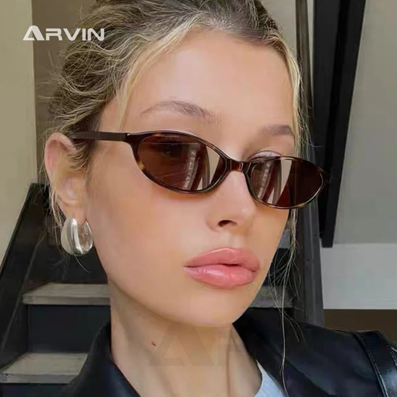 2024 Women’s Leopard Brown Sunglasses — Fashion Brand Small Frame Retro Oval Sun Glasses, Ladies Eyewear Shade