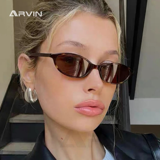 2024 Women’s Leopard Brown Sunglasses — Fashion Brand Small Frame Retro Oval Sun Glasses, Ladies Eyewear Shade