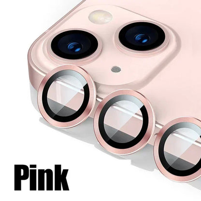 3PCS Metal Camera Lens Protectors – Glass Back Lens Protection Film for iPhone 15/15 Plus, 14/14 Pro Max, 13/13 Mini, 12/11